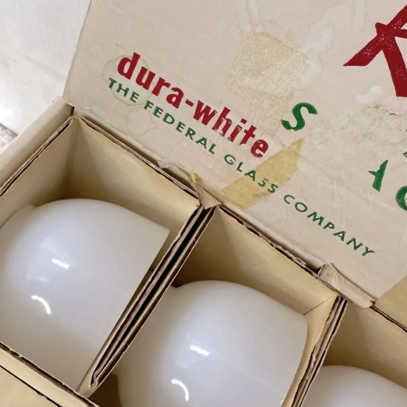 Vintage Rosecrest 8 Piece Snack Tea Set Dura White Floral Red Rose Federal Glass - Picture 13 of 16